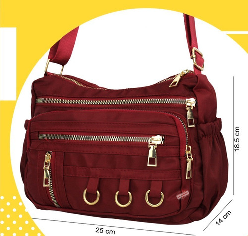Imagen 2 de 7 de Bolsa Crossbody Multiples Compartimentos Moda Casual Wb-217