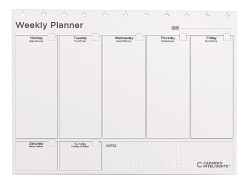 Planificador Semanal Para Cuaderno Inteligente 30 Hojas Febo