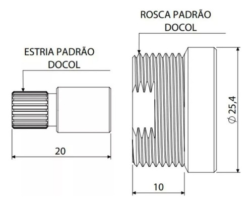 Kit 10 Prolongador Registro Docol Castelo Padrão 10mm Blukit