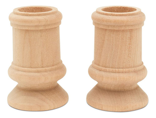 Portavelas De Madera De Estilo Clásico, 2-1/2 Pulgadas Con 