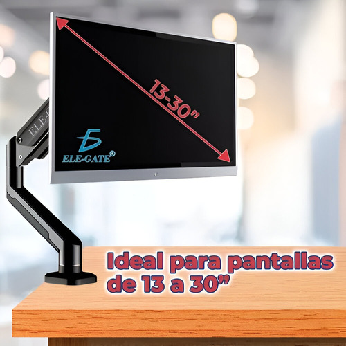 Soporte Brazo Articulado Movil Escritorio Monitor 13 A 30 Color Negro