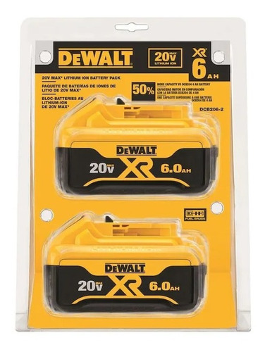 Baterias Dewalt De 20-volt Paquete De 2 Piezas, 6-amp-hours.