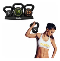 Comprar Set Pesas Rusas 5,10,15 Lb, C\u002Fbase Kettlebbell Crossfit Gym 