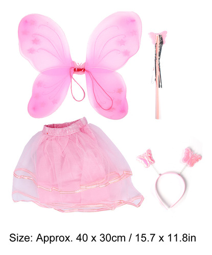 Conjunto De Disfraz De Hada Con Alas, Diadema Y Falda Para N