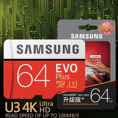 Cartão Samsung Micro Sdxc Evo 64gb 100mb/s Uhs-1 Sd Original