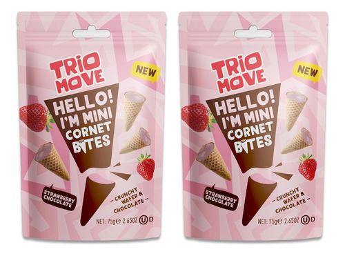 Trio Move Mini Cornet Bites Delicioso Cono De Oblea Crujie