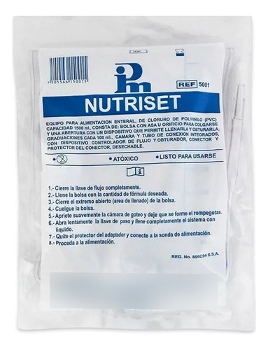 Kit 3 Pz. Bolsa P/alimentación Enteral Nutriset Ipm 1500ml