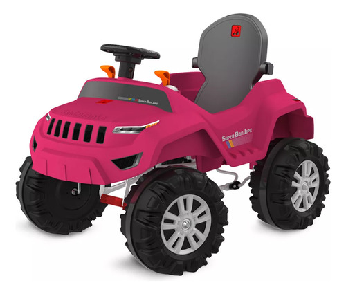 Super Banjipe Reclinável Com Capota Passeio E Pedal Rosa Cor Andador Pedal Passeio Superjipe Rosa