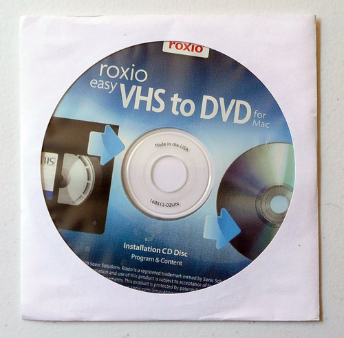 Roxio Easy Vhs To Dvd Para Mac Computadoras Apple (Usado)
