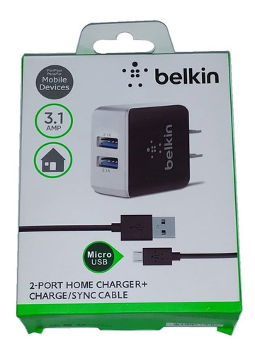 Cargador Belkin Quick 3.0 Carga Rapida Samsung V8 2.5 Amp