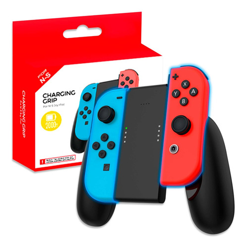 Joycon Grip Con Power Bank Para Nintendo Switch/oled Negro