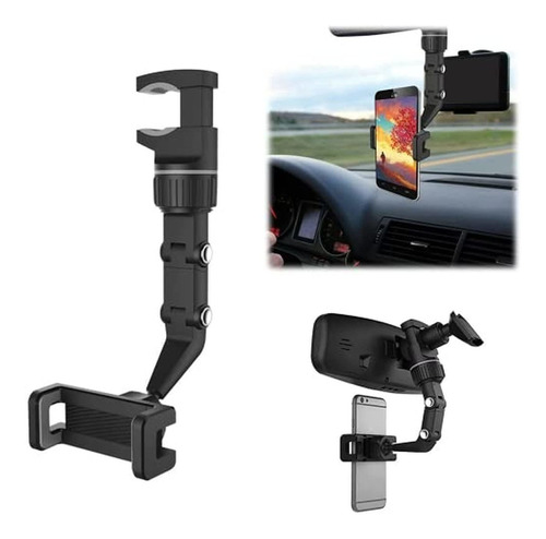 360° Rearview Mirror Phone Holder,car Montaje And Gps