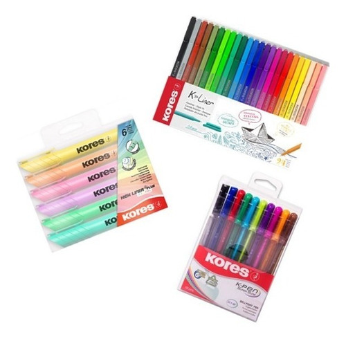 Kit Escritura Pastel, Boligrafos Y Rotuladores - 40 Unidades