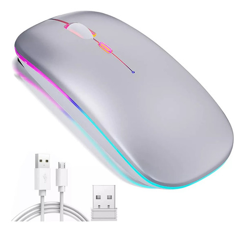 Ratón Wireless Recargable Led Mouse Inalámbrico Ergonomico