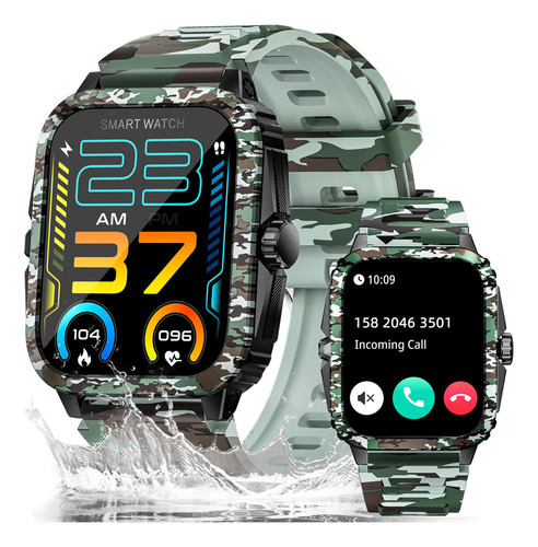 1 Smartwatch Kt71 Relojes Deportivos Hombre Diseño Camuflaje