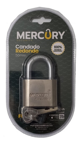 Imagen 3 de 4 de Candado Redondo 50mm Alta Seguridad 4 Llaves. Anticorte.