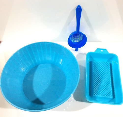 Set De Cocina Plastico 3 Piezas Rallador De Manzana /colores