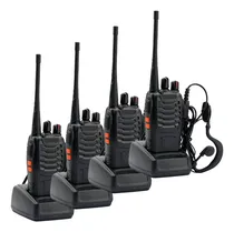 Comprar Kit X 4 Handy Baofeng Radio Walkie Bf888s 16ch Impacto Bandas De Frecuencia 16 Color Negro