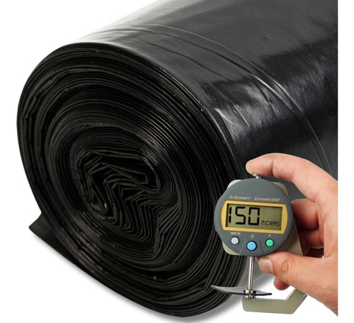Lona Multiúso Forthplas Lona Plastica 150 Micras Impermeável De 4m X 50m Cor Preto