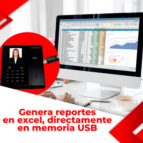 Reloj Checador Facial Rostro Biometrico Reportes Excel Msi