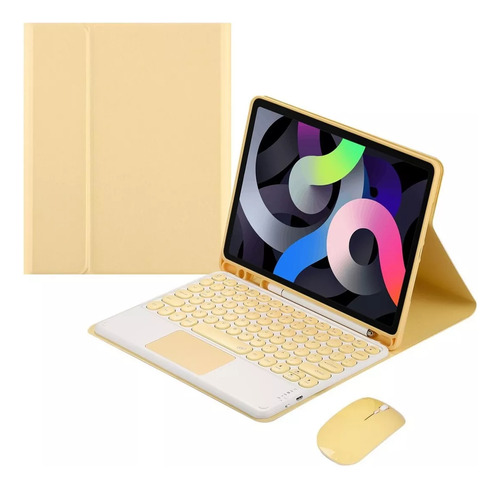 Funda+touch Retro Teclado+mouse For iPad 10.2  7th 8th