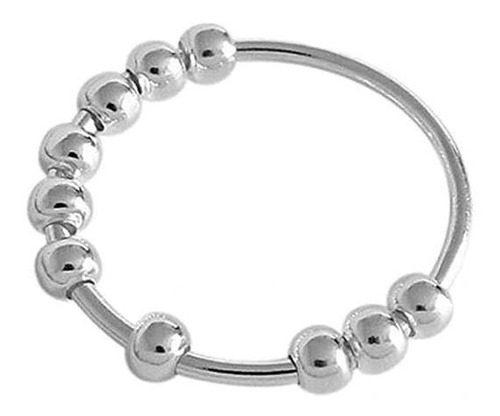 Anillo Giratorio De Plata Para Aliviar El Estrés, Antiestrés