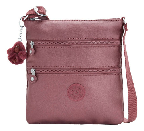 Bolso Bandolera Kipling Keiko Diseño Liso Crossbody Ac8103 Color Dark maroon metallic Color de la correa de hombro Rosa