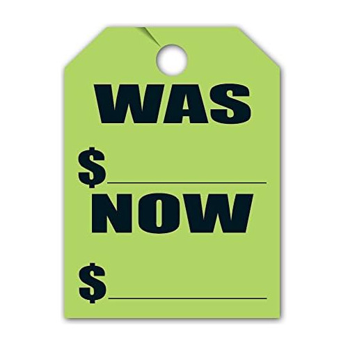 Was/now Price Mirror Hang Tags (50 Per Pack) - Car Sign...