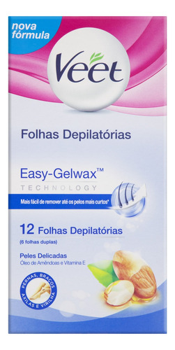 Veet Folhas Para Depilação Corporal Peles Delicadas 12 Unid
