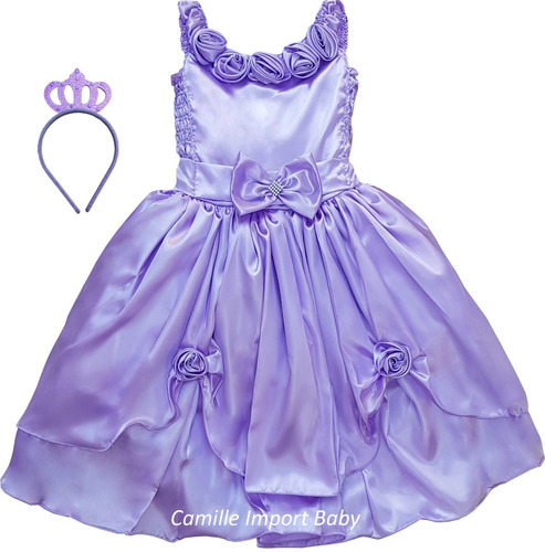 Vestido Infantil Princesa Sofia Rapunzel Formatura E Kit | Frete grátis