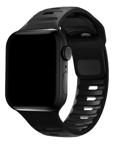 Correa / Pulsera Silicona Sport Compatible Con Apple Watch Color Negra 38 / 40 / 41 Mm