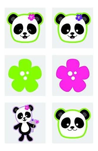 Diversión Expreso Partido De La Panda Tatuajes (72 Piezas) T