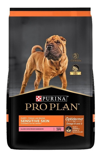 Alimento Pro Plan OptiDerma Sensitive Skin Puppy para perro cachorro todos los tamaños sabor salmón y arroz en bolsa de 3kg