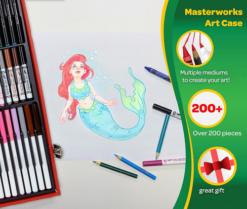 Crayola Masterworks Art Case (200 Pc), Art Set For Kids, Inc