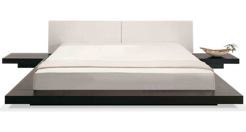 Cama King Moderna En Madera Lacada Estilo Chino Ref: Hera.