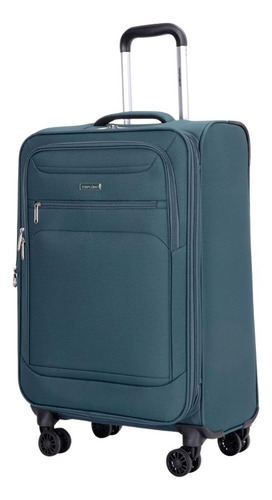 Set De Equipaje 3 Piezas Maleta, Bolso Y Neceser Verde Oscuro Lisa