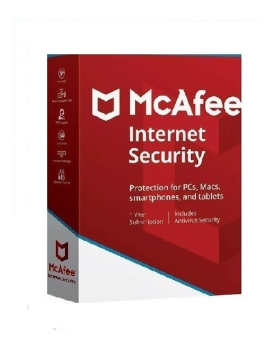 Imagen 1 de 1 de Mcafee Internet Security 1 Pc Laptop 4 Años Ultima Version