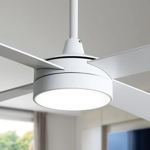 Ventilador De Techo 4 Aspas Blanco Luz Led 30w
