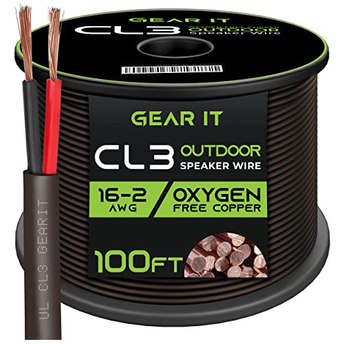 Gearit Cable De Altavoz 16/2 (100 Pies) Calibre 16 Awg, Marr