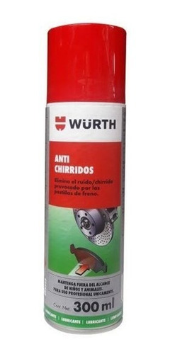 Spray Antichirrido Para Frenos Wurth X300ml