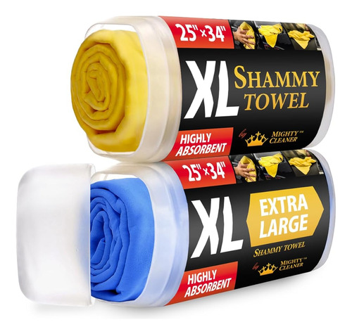 Toalla Premium Shammy Para Coche - Paquete De 2 - Tamaño Xl 