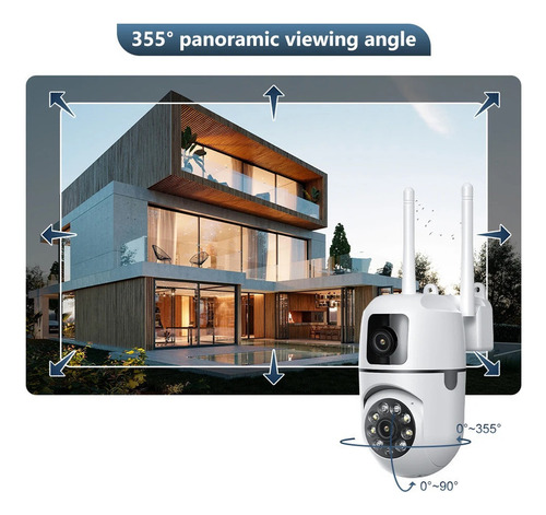 Cámara Ip De Doble Lente De 8mp Para Exteriores, V380pro