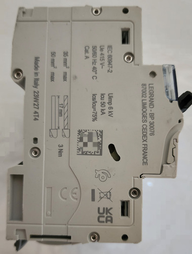 Interruptor Automatico 4p 16a Curva C 50ka 410174 Legrand