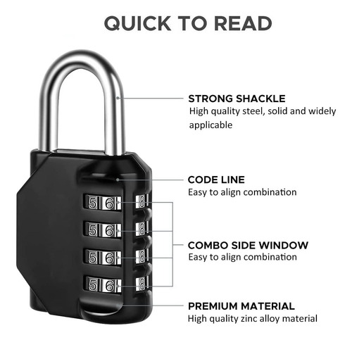 Candado De Combinación Impermeable 4 Dígitos Para Exteriores