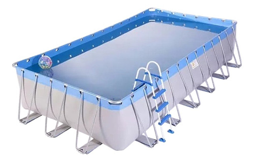 Pileta estructural rectangular Sol de Verano Sol 650 con capacidad de 24000 litros de 6.1m de largo x 3.325m de ancho  gris