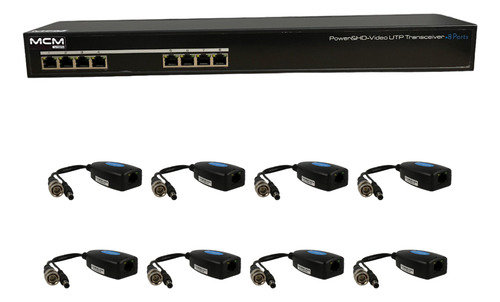 Power Balun 8 Canais De Video Hd Com Alimentação + Cor Preto