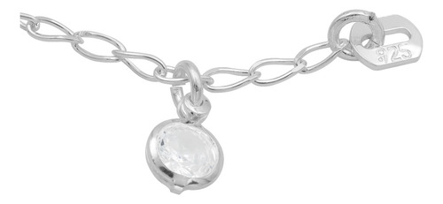 Pulsera Nudo De Bruja Bola Facetada Cristal Mujer Plata 925 Blanco 18 Cm
