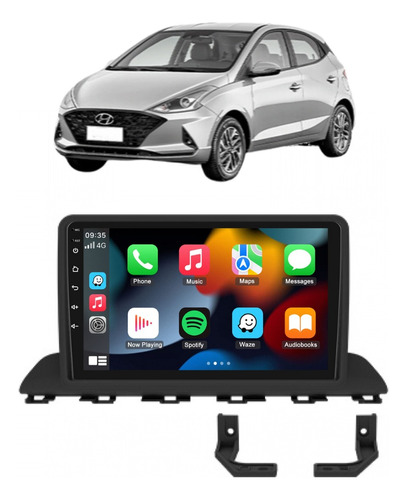 Radio Multimedia Para Hyundai Hb20 2022/23 Android Carplay 