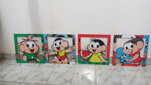 Imagem 1 de 1 de Quadros Decorativos Tema Turma Da Monica