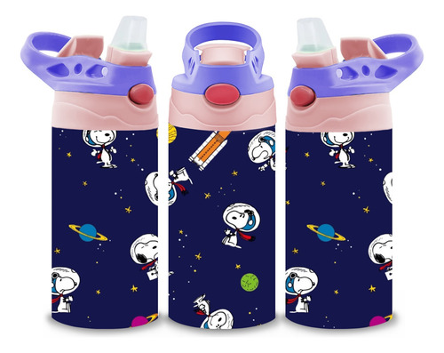 Termo Infantil Snoopy Astronauta Acero Inoxidable 320 Ml Lila